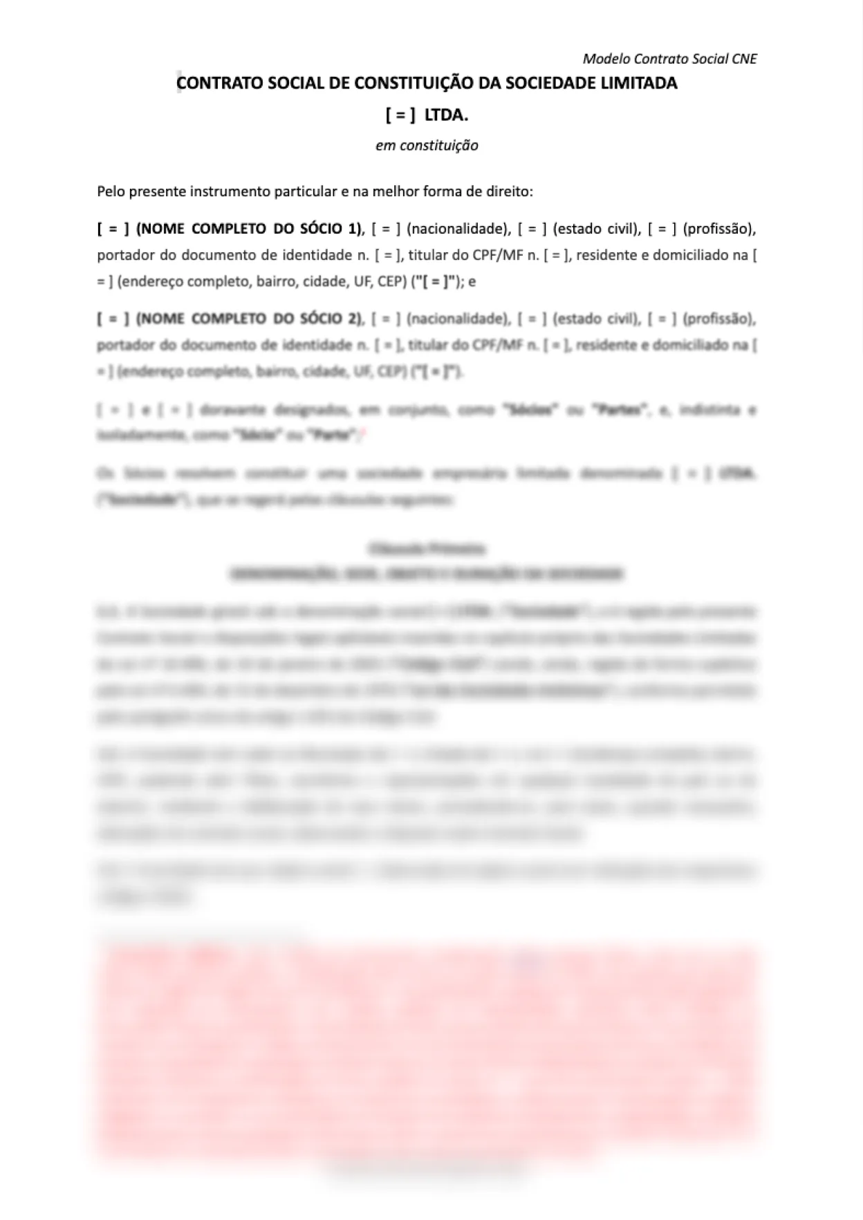 Modelo de Contrato Social